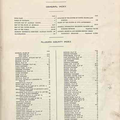 table of contents