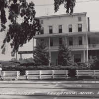          Real photo card of Hotel Butler with shuffleboard players; 347-C by L.L. Cook Card Co., Milwaukee
   