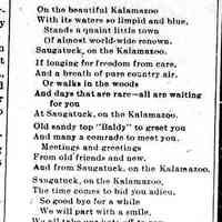          cr1916090701SaugatuckOnTheKalamazoo-Poem.jpg; Lucia Wells to natural beauty, mentions Mount Baldhead
   