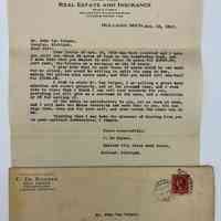 John Van Vulpen property letters, 1912