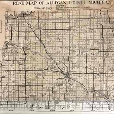 Road Map of Allegan County Michigan