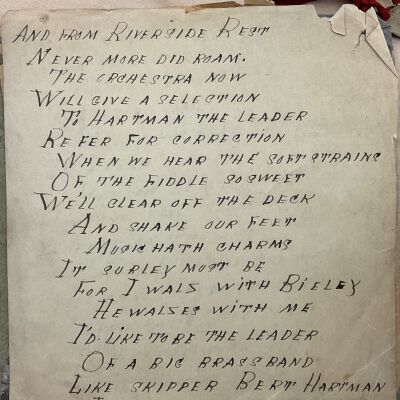 A hand-written response in verse