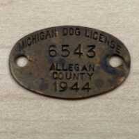 Dog License Tag 1944