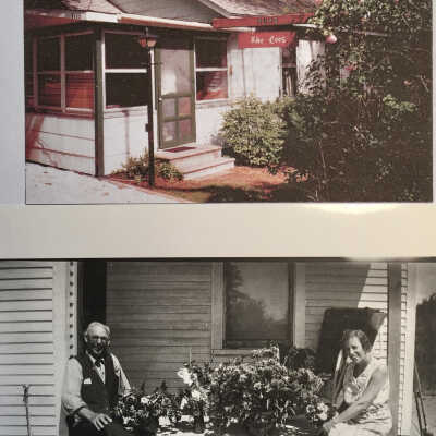 Top image with "The Lees" sign and address of 8465 or 3465 Otis Road or Avenue.