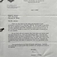          Copies of the coorestpondece with O.C. Simonds were sent to the Bently Historical Library at the University of Michigan
   