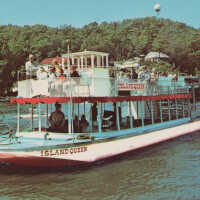          Island Queen with Mt. Baldhead Radar dome in background; 32508-C by Dexter Press, photo by Penrod Studio, Berrien Center, Mich.
   