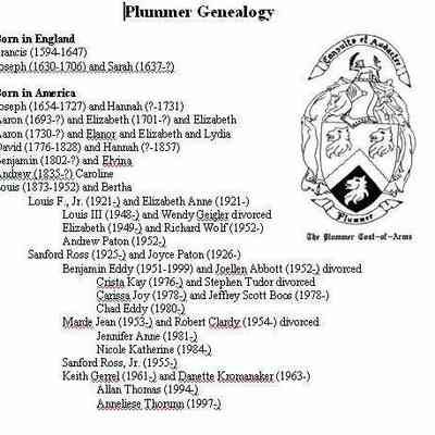 Plummer Family Genealogy