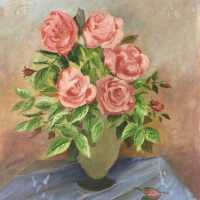 Five Roses in a Vase by May (Francis) Heath