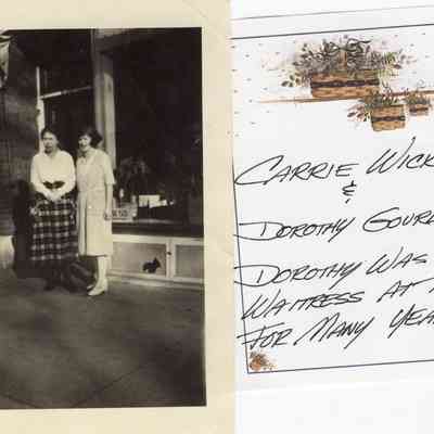 MWM-CarrieWicks-DorothyBakerGourley.JPG 273KB: Carrie Wicks and Dorothy Gourley, a waitress at Tara for many years
