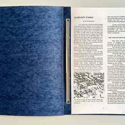 Newsletter Inserts, SDHS, March 1996 - July 1999, bound