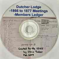 Dutcher Lodge 1866-1877 Meetings and member ledger
