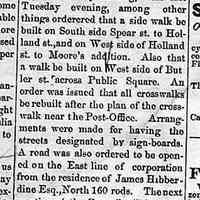          cr1868091204-SidewalkSpearandHollandSts.jpg; South side of Spear St. to Holland St., and west side of Holland St. to Moore's addition, west side of Butler St. across public square
   