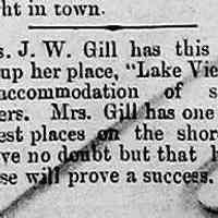          cr1879062001MrsJWGillLakeView.jpg; Mrs. J.W. Gill and Lake View
   