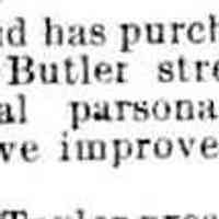          cr1886100101DoudBuysJoslynProp.jpg; Judson Doud purchases Joslyn House on Butler St., next to Congregational parsonage
   