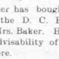          cr1905042101SlaterbuysBakerPropertyConsidersBuilding.jpg; Frank Stater, D.C. Baker, Mrs. Baker
   