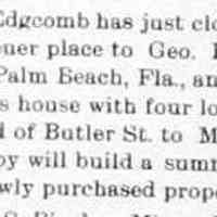          cr1906083102MaltbyToBuildSummerHome.jpg; Captain Edgcomb, Hener place, George H. Maltby, Takken & Taylor
   