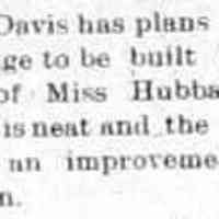          cr1906091403CharlesEDavisPlansCottage.jpg; Charles E. Davis, Miss Hubbard
   