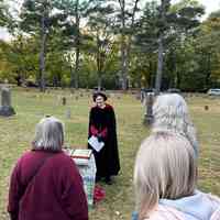          Annie Cuthbert Cowan Wheeler/Mrs. John Wheeler as presented by Cathy Brockington; Event photo posted on facebook by the City of Saugatuck
   