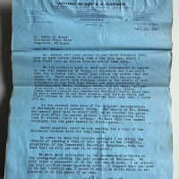          Letters from author Charles Burdick glued inside front cover
   