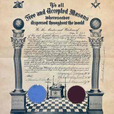 Masons life membership certificate