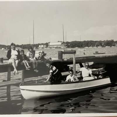 Worthington family in boat