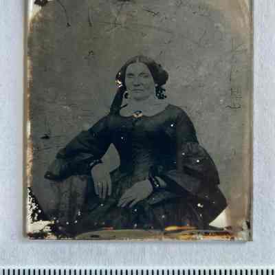 Woman with one eye shut ambrotype