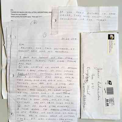 Letters, note and envelope