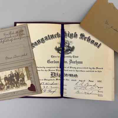 Gordon Wm. Durham SHS diploma 1937