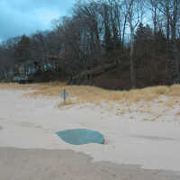          The rock nearly buried with low water today. [2006]; Lost Rock 12-2006
   