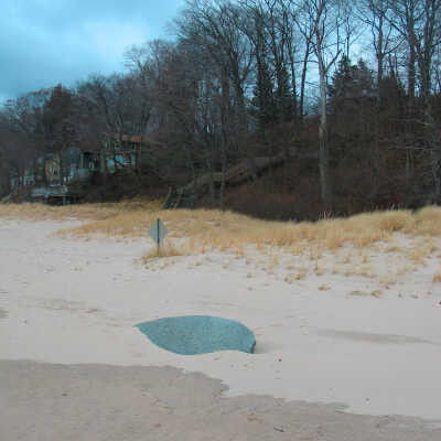 The rock nearly buried with low water today. [2006]: Lost Rock 12-2006