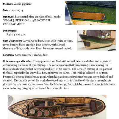 Carved wood boat
