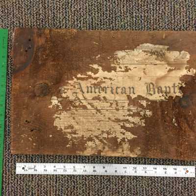 Wood boards from Singapore with newspaper c 1860s