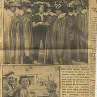          ES60031ArtFete.JPG 1.8MB; It was the task of SPECIAL OFFICER J. B. ZWEMER, left, to see to it that every one in Saug-atuck wore artists' smocks and berets as the fete opened. Here the 