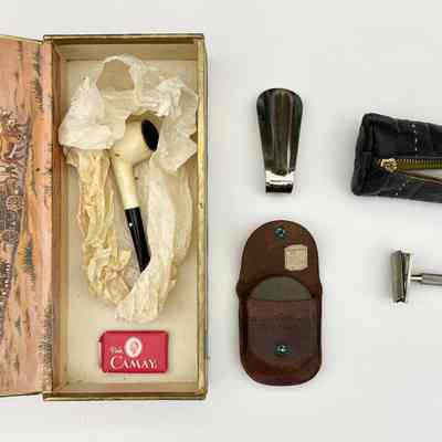 Personal items in a cigar box