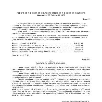 1873 Engineers report Saugatuck Harbor.pdf 602KB: Submitted by James T. Faasen