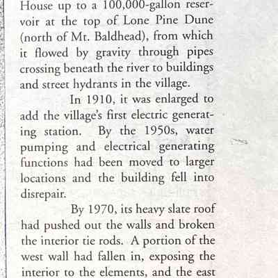 2012 talk by Jay Shorey about the Shorey family's restoration of the Pump House for use as a cottage.