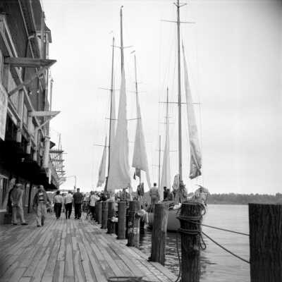565 19/18	Saugatuck - yachts	1955	Yachts docking at Big Pavilion