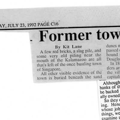 Former town buried in dunes, The Commercial Record/Resorter, July 23, 1992, Kit Lane: part 1 of 2