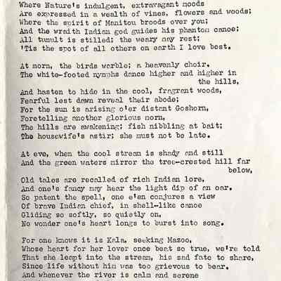 a. 1904 contains text of poem "On the Banks of the Kalamazoo" by Helen M. Hemingway, 1918