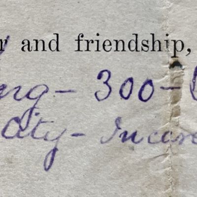 Signature: Wm King — 300 — Bowery. New York City — In care [or in case?] — Ed Lieb?z.