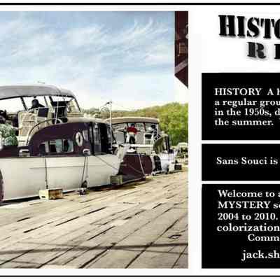CR17Oct2024T SansSouci.jpg 1MB: A home away from home for a regular group of Indiana politicians in the 1950s, docked at the Pavilion for the summer.