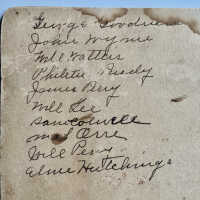          writing on the back of the photo card 1; Philetus Purdy
   