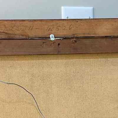 Penciled note on back of frame possibly part of bank inventory since all items in donation have the same marks.: 9172 - 36 1/4 x ?1/4  M? D U 11 - 60526