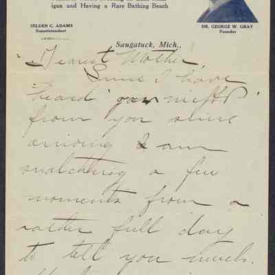 August 8, 1917: Amelia Earhart letter to her mother from Camp Gray, digitized in the Harvard library