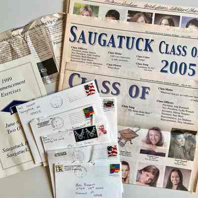 Graduation cards, programs and newspaper clippings about graduates: Cards from Ann Elizabeth Kurrasch, Lydia Camille Wunsch, Jonathan David Hertel