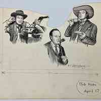          17. Three ink print-production drawings of Bob Hope, 1961.
   