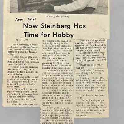 "Now Steinberg Has Time for Hobby" Commercial Record, July 6, 1967