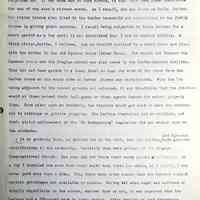         Prentice fax page 2 of 13; The statement on page 135 that D. Milton Gerber married Minnie Spencer surprised me. If her name was in fact Minnie, it must have been found unsuitable for one of the area’s richest women. As I recall, she was known as Belle Gerber. Her sister Lenore also lived in the Gerber household and contributed to the family income by giving piano lessons. I recall being subjected to these lessons for a short period as a boy until it was determined that I had no musical ability. A third sister, Hattie, I believe, was an invalid confined to a wheel chair and lived with the mother in the old Spencer house (later Tara). The vacant lot between the Spencer house and the Douglas school was also owned by the Gerber-Spencer families. This lot had been graded to a lower level so that the view of the river from the Gerber house on the south side of Center Street was unobstructed. With the lot being adjacent to the school grounds and unfenced, it was inevitable that the children would at times extend their ball games or other sports beyond the school property line. Soon after such an incident, the teachers would get word to warn the students not to infringe on private property. The Gerbers themselves had no children, and their strict enforcement of the 