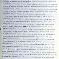          Prentice fax page 3 of 13; Both Mrs. Gerber and Miss Spencer relied on D.M. to do the driving so his death undoubtedly inconvenienced them in more ways than one. By now Lenore was well up in years but by necessity she was forced to buy a car for transportation. She selected a new Rockne, a Studebaker product. The car had an automatic starter that engaged as soon as the ignition switch was turned on. Miss Spencer's mechanical ability did not match her musical aptitude. She could not distinguish whether the engine was running or only the starter. I recall seeing her put the car in gear and start off powered only by the electric starter. She never became a seasoned driver.
The picture taken on Center Street in Douglas in 1905 (p. 138) is especially interesting. The building in the right foreground is the Kerr Building, which was the newest and most modern structure in the business district. It had running water from a tank on the upper level, which was filled, I believe, by a windmill-driven pump. It had gas lights fueled by an acetylene generator in the basement. And it had central hot water (or steam) heating. Few other places in town had such conveniences. The next building was Dr. Stroud’s office. I don't recall whether he was a physician or dentist. I do remember my father saying that he, as well as other young men, was often called on to help hold a patient in the chair while a dentist pulled a tooth (without anesthetics, of course). The third building with its two entrances is H.A. McDonald’s Central Store, which was probably a general merchandise store at that time. Later the two parts were divided, the left (east) side becoming the post office and the right a grocery operated by son Roy (who was also the postmaster) and his wife Lottie (Charlotte). I'm not sure what the next little building was used for in 1905, but it was occupied by various merchants from time to time. The corner store at the end of the block was the meat market operated by George Walz and brother Lou. Beyond is the ball field and in the distance the Douglas House or hotel, probably operated at that time by the Kibbys and later by Fred Schultz. It will be noted that the street was unpaved, and hitching posts were spaced along the sidewalk at regular intervals.
   