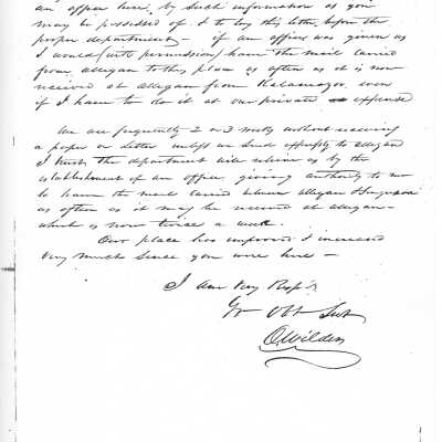 Scan of letter from Oshea Wilder to to Lucius Lyon, dated September 26, 1837: part 2 of 2